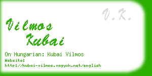 vilmos kubai business card